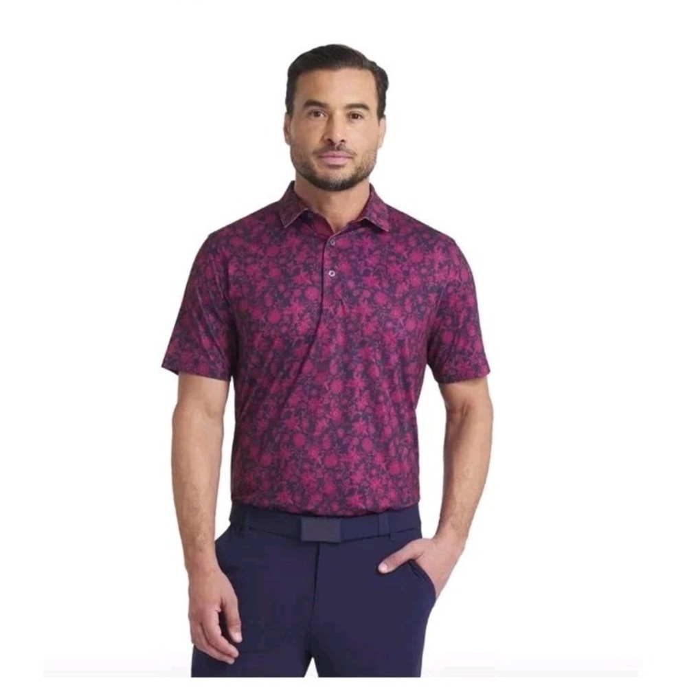 NWT Puma Men's Cloudspun Floral Golf Polo Shirt Sz XXL